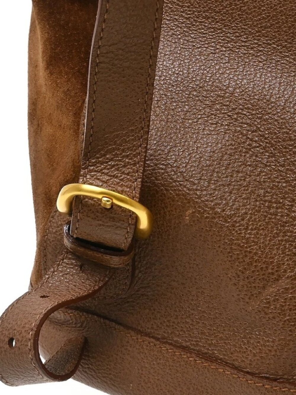 Gucci Brown Suede Bamboo Backpack - Picture 5 of 12